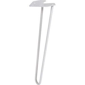 Duraline Meubelpoot, draadstaal, wit, 40 cm, 4 schroefgaten