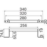 Badgreep haceka ixi 34x7.5x2 cm rvs