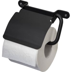 Haceka Ixi Toiletrolhouder met Klep Mat Zwart RVS 1208509