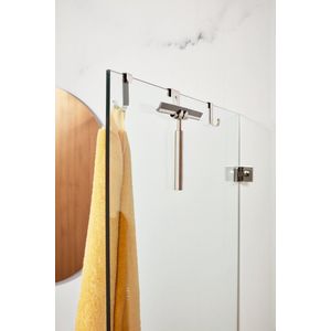 LUXOASIS® Douchewisserset met zelfklevende houder zonder boren - roestvrij staal 25 cm breed