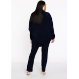 Yoek Straight Fit Broek van Travelstof DOLCE Donkerblauw