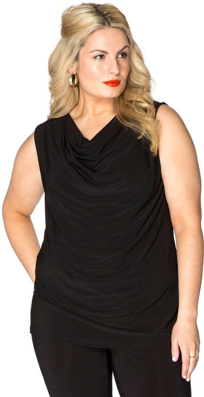 Yoek Top Travelstof Zwart