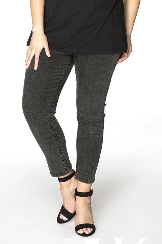 Yoek Cropped High Waist Skinny Jeans Antraciet