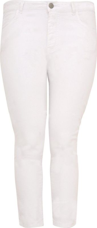 Yoek Cropped High Waist Skinny Jeans Wit