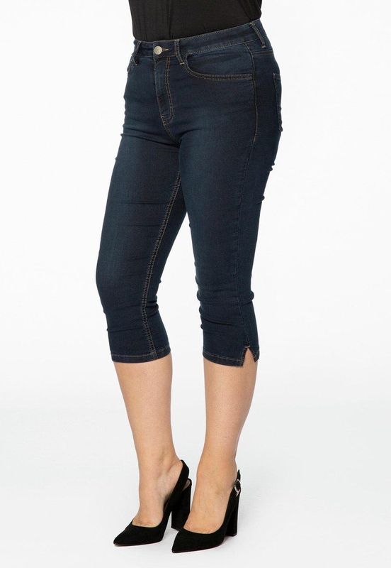 Yoek High Waist Skinny Capri Jeans Dark Denim