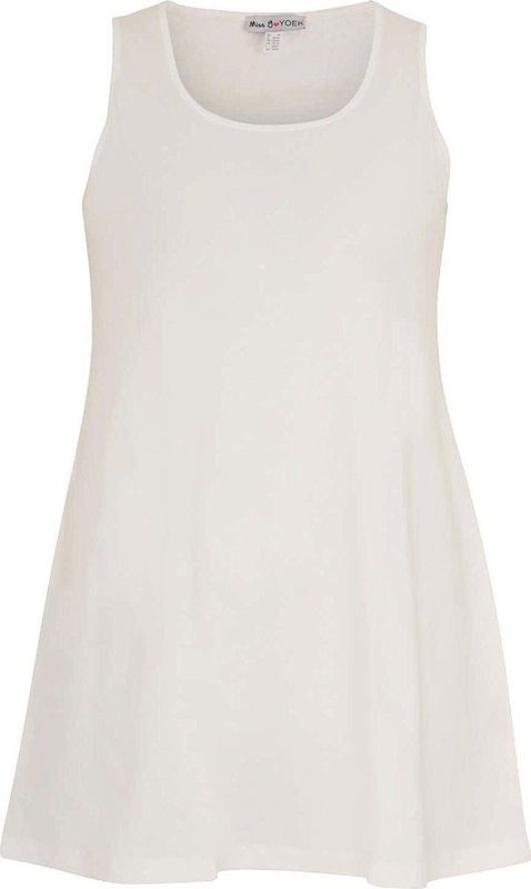 YOEK - Top - Wit - Effen - Mouwloos - Losse Pasvorm