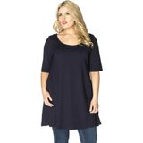 Yoek Grote maten - dames t-shirt korte mouw - donkerblauw
