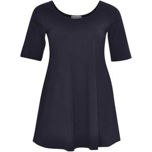 Yoek Grote maten - dames t-shirt korte mouw - donkerblauw
