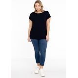 YOEK - Shirt - Navy - Kwartmouw - Normale Pasvorm