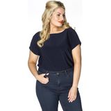 YOEK - Shirt - Navy - Kwartmouw - Normale Pasvorm