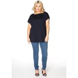YOEK - Shirt - Navy - Kwartmouw - Normale Pasvorm