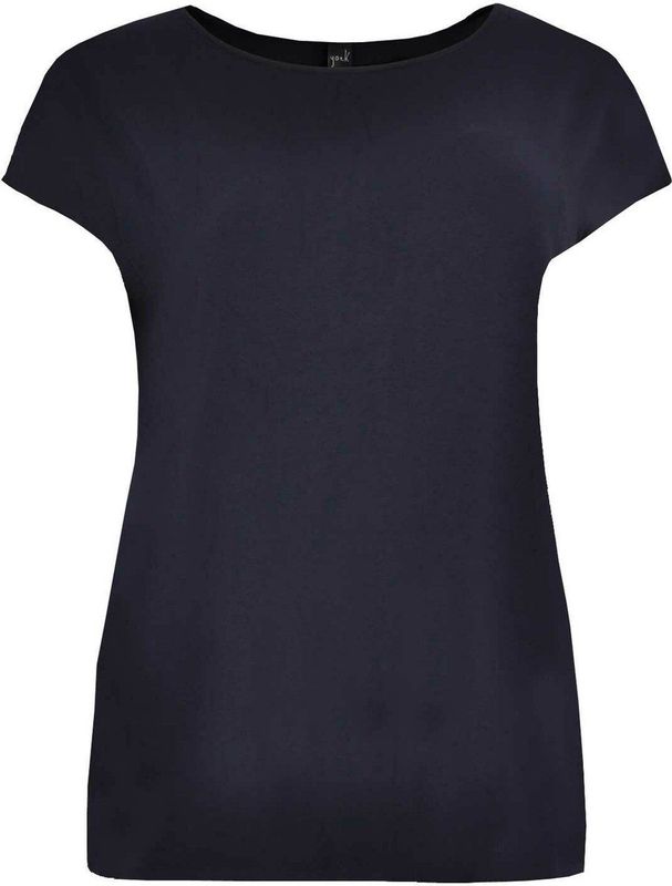 YOEK - Shirt - Navy - Kwartmouw - Normale Pasvorm