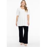 Yoek Grote maten - dames t-shirt korte mouw - gebroken wit