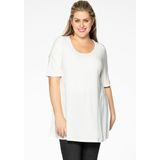 Yoek Grote maten - dames t-shirt korte mouw - gebroken wit