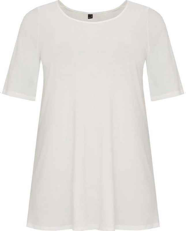 Yoek Grote maten - dames t-shirt korte mouw - gebroken wit