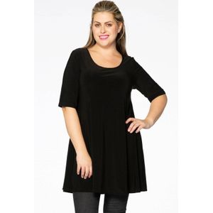 Yoek Grote maten - dames t-shirt korte mouw- zwart