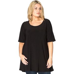 Yoek Grote maten - dames t-shirt korte mouw- zwart