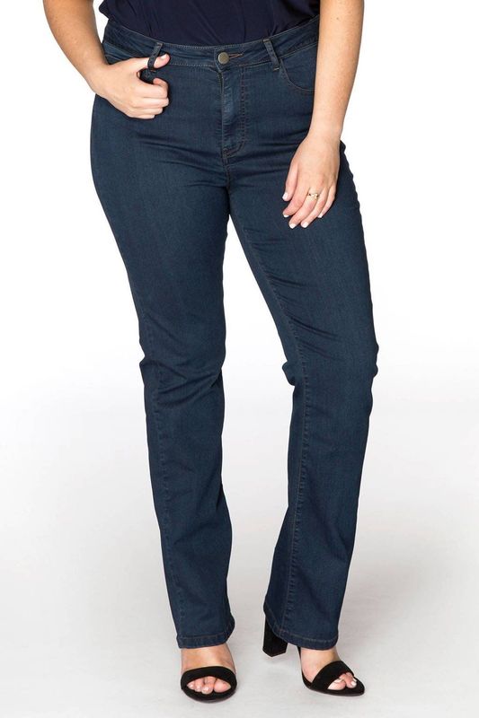 Yoek High Waist Straight Fit Jeans Dark Denim