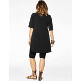 Yoek Grote maten - dames t-shirt korte mouw - zwart