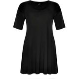 Yoek Grote maten - dames t-shirt korte mouw - zwart