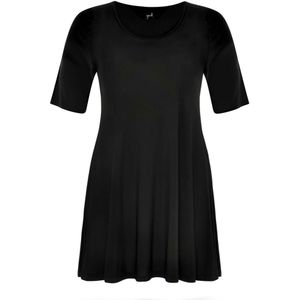 Yoek Grote maten - dames t-shirt korte mouw - zwart
