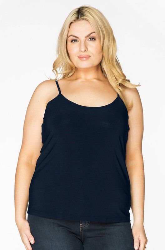 YOEK - DOLCE - Spaghettitop - Marine - Travelstof