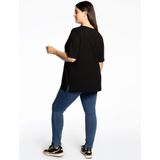 YOEK - Shirt 'Lara' - Zwart - T-shirt - Halve Mouw - Losse Pasvorm