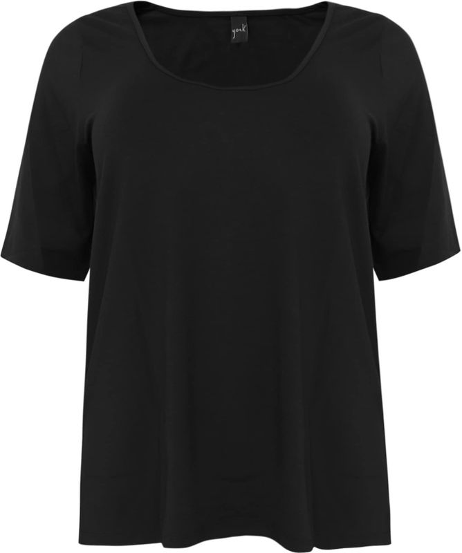 YOEK - Shirt 'Lara' - Zwart - T-shirt - Halve Mouw - Losse Pasvorm
