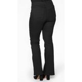 Yoek | Grote maten - dames jeans flare - zwart