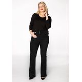 Yoek | Grote maten - dames jeans flare - zwart