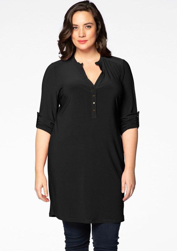 YOEK Travelstof tuniek zwart