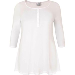 Tops - Effen - Jersey - Henley Hals - Driekwart Mouw - Losse Pasvorm