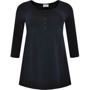 YOEK - Shirt - Nachtblauw - Driekwart Mouw - Losse Pasvorm