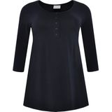 YOEK - Shirt - Nachtblauw - Driekwart Mouw - Losse Pasvorm