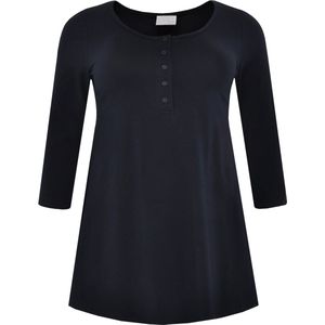 YOEK - Shirt - Nachtblauw - Driekwart Mouw - Losse Pasvorm