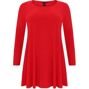 YOEK - Shirt - Rood - Effen - Lange Mouw - Losvallend Model