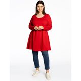 YOEK - Shirt - Rood - Effen - Lange Mouw - Losvallend Model
