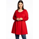 YOEK - Shirt - Rood - Effen - Lange Mouw - Losvallend Model