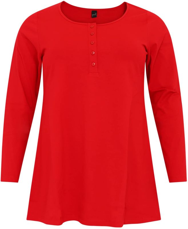 YOEK - Shirt - Rood - Lange Mouw - Normale Pasvorm