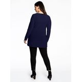 Tunique - Effen - Katoen - Lange Mouw - Tuniek Kraag - Losse Pasvorm