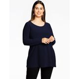 Tunique - Effen - Katoen - Lange Mouw - Tuniek Kraag - Losse Pasvorm