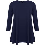 Tunique - Effen - Katoen - Lange Mouw - Tuniek Kraag - Losse Pasvorm