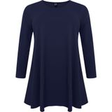 Tunique - Effen - Katoen - Lange Mouw - Tuniek Kraag - Losse Pasvorm