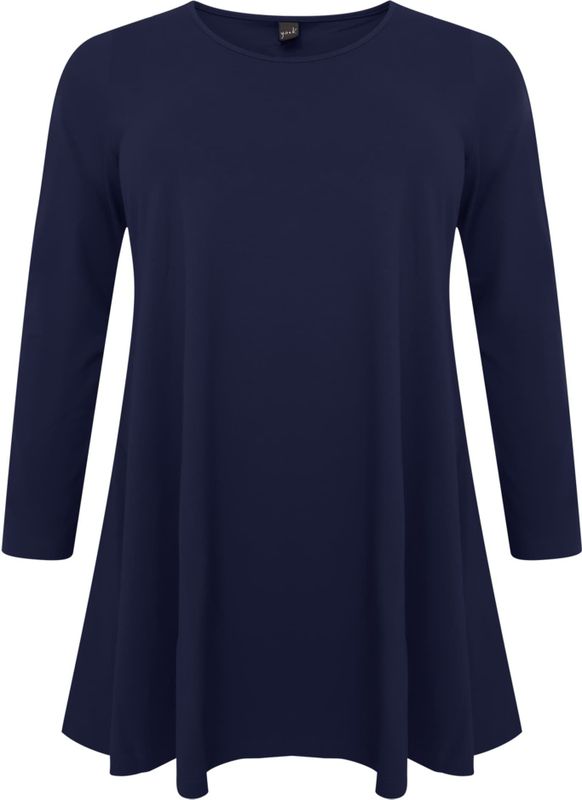 Tunique - Effen - Katoen - Lange Mouw - Tuniek Kraag - Losse Pasvorm
