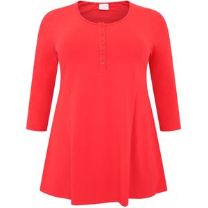 Shirt - COTTON - Jersey - Effen - Driekwart Mouw - Losse Pasvorm