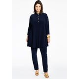 Yoek Slim Fit Broek van Travelstof DOLCE Donkerblauw