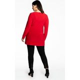 YOEK - Shirt - Rood - A-lijn - Lange Mouw - Normale Pasvorm