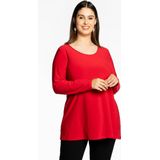 YOEK - Shirt - Rood - A-lijn - Lange Mouw - Normale Pasvorm