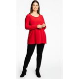 YOEK - Shirt - Rood - A-lijn - Lange Mouw - Normale Pasvorm