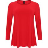 YOEK - Shirt - Rood - A-lijn - Lange Mouw - Normale Pasvorm